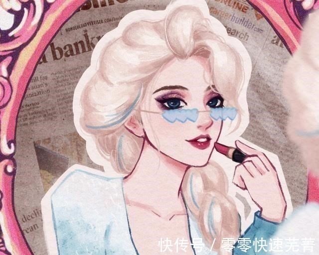迪士尼公主|迪士尼公主网上各种画风的艾莎,2D画风比原版更美!