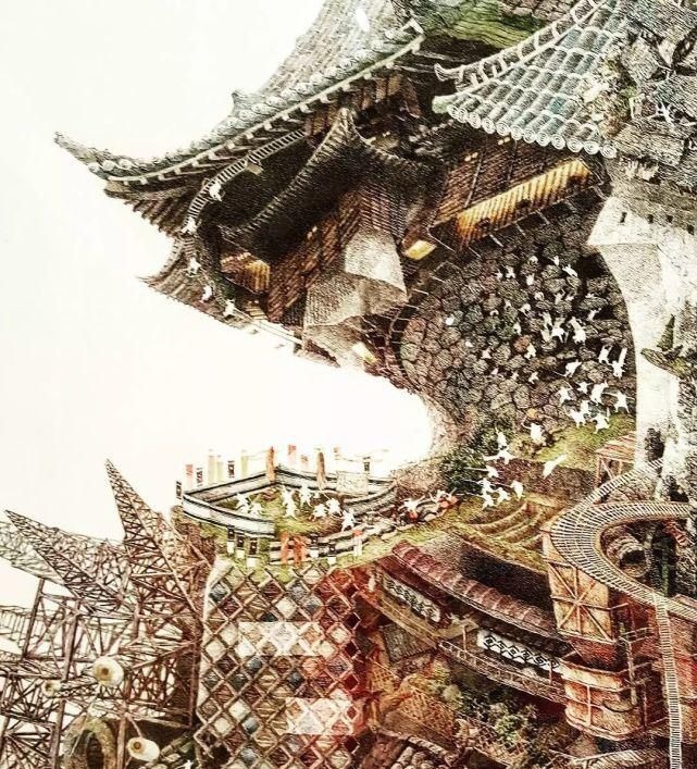 幅画!一幅画画了3年,细到要用放大镜,他把钢笔画玩到了极致