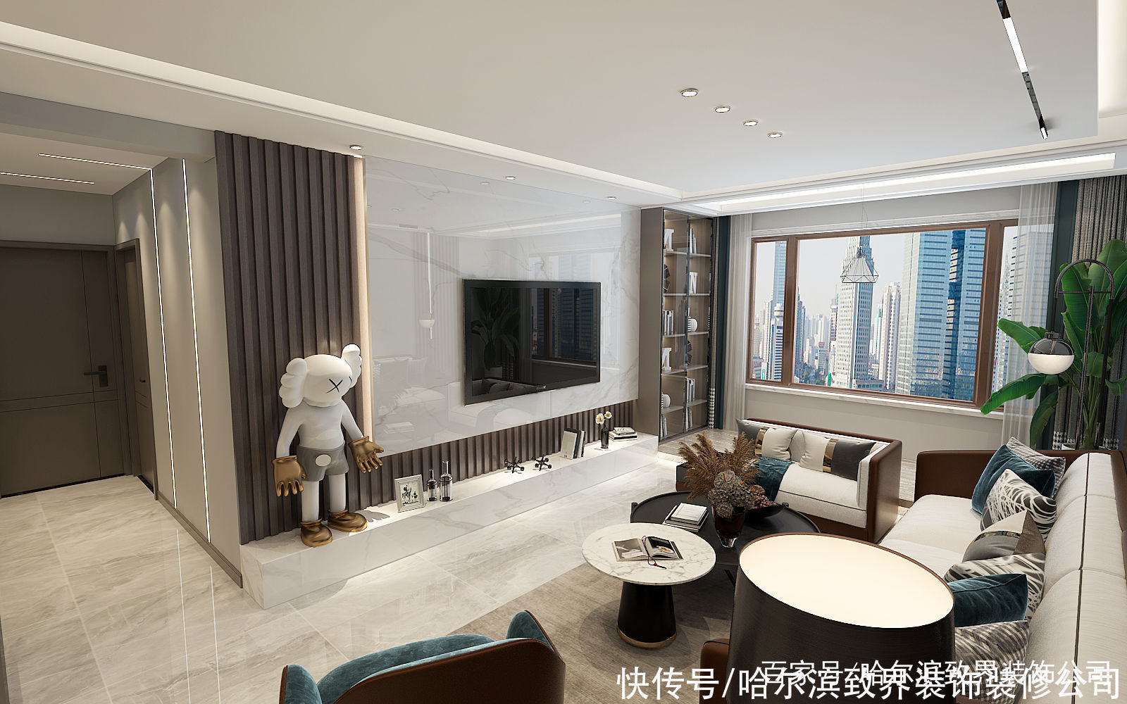 现代|中海·时代90㎡3室2卫低调优雅的咖色现代轻奢风简单却很时尚
