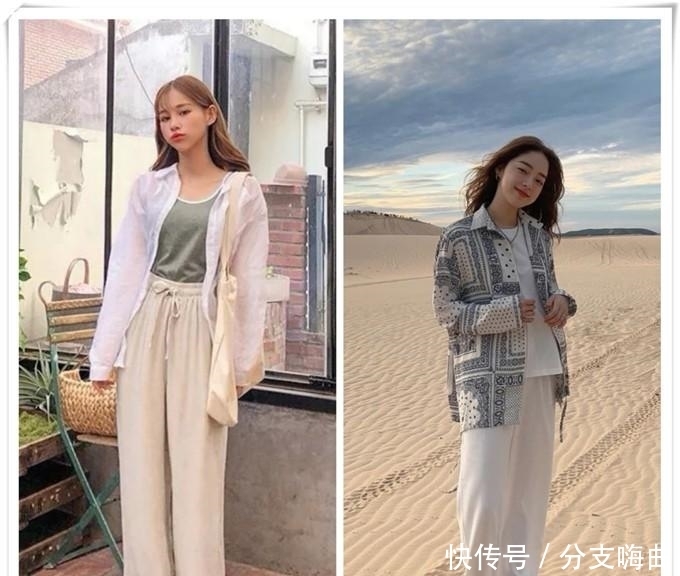 阔腿裤+衬衫=中年女性气质穿搭,开春正流行