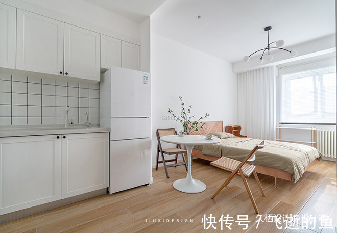 水磨石砖|25㎡原木+白打造超多收纳的MUJI风