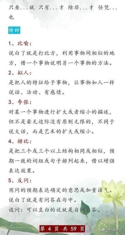 家有小学生，这份语文基础知识大全，打印贴墙上背熟，成绩不会差