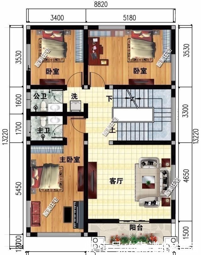 红面砖|小面宽设计的农村别墅，红面砖装饰不显俗气，造价30万每栋！