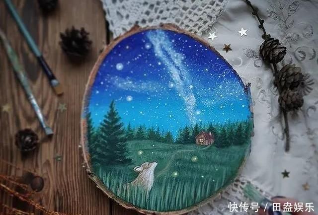 废弃的木头切成了片,竟然这么多地方都用得到,DIY手工绘画