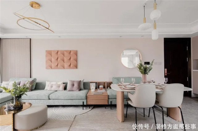 墙面|142平现代风三居室,粉色空间洋溢着青春的气息