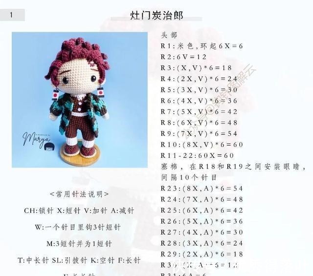 教程|鬼灭之刃同款灶门炭治郎&炼狱杏寿郎,附手工编织教程,自己DIY吧!
