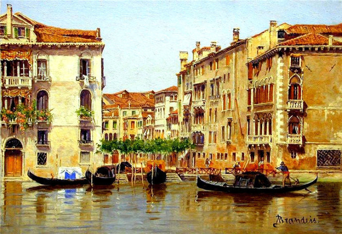 布兰代斯$捷克斯洛伐克美女画家安东妮塔的建筑风景画,唯美!