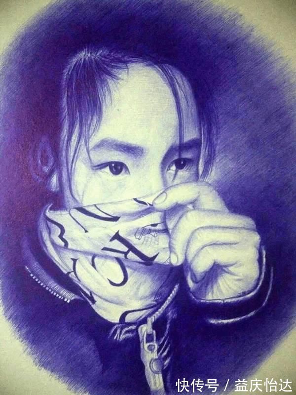 盼望!一位15岁的小姑娘,没有任何绘画基础,却画出了令人感动的圆珠笔作品!