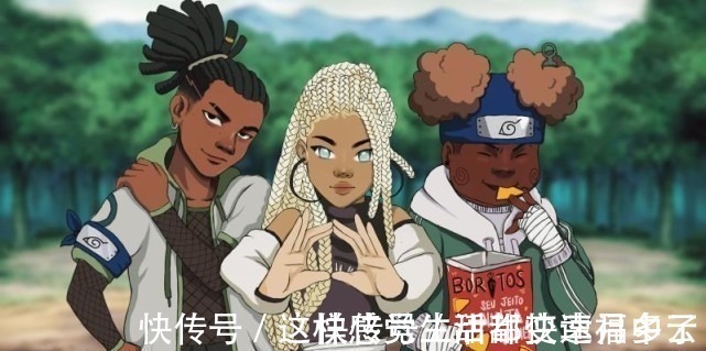 火影|当火影忍者们改成黑人画风,雏田颜值在线,宁次认不出