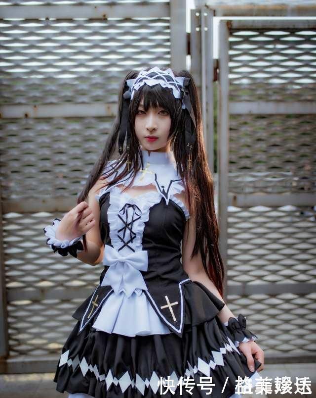 cospl时崎狂三的cosplay，配“黑丝”女仆装的狂三只让人想把她抱回家