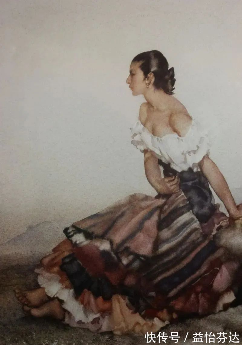 水彩!他是最会画人体画作的 世界顶尖级水彩大师