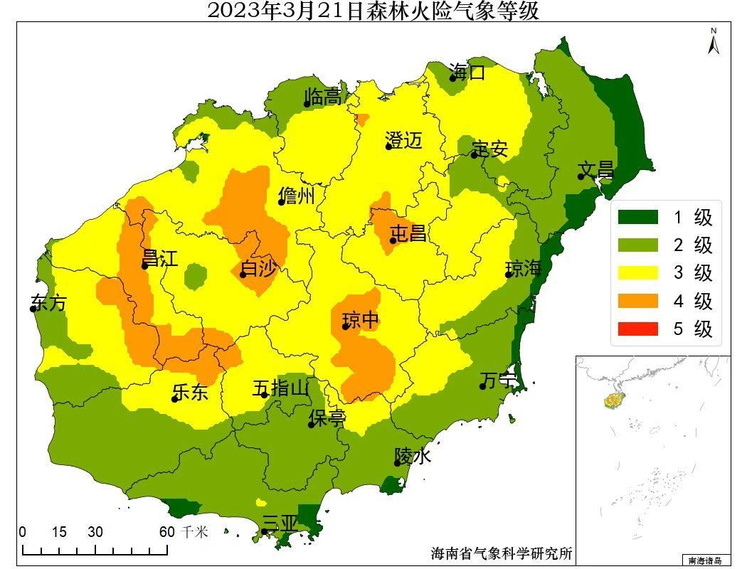 海南发布高森林火险橙色预警 未来部分地区气温将达37℃以上