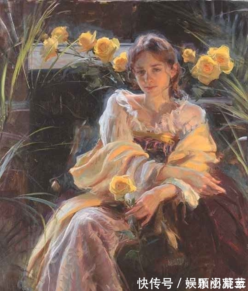 写实艺术#田园中的女人,如诗般的意境——美国顶级油画家丹尼尔的写实艺术