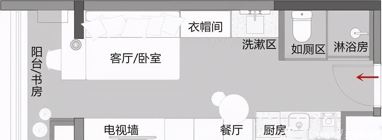 租房|她的19㎡精致公寓,竟然有三分离卫浴,衣帽间书房一样不少,厉害