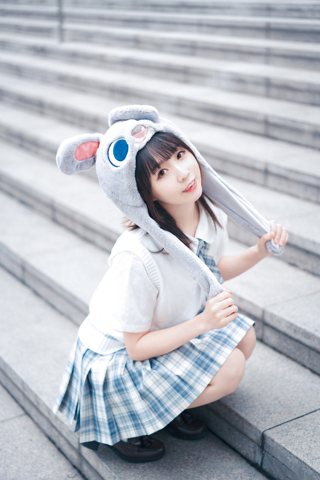 私影|jk私影，是隐藏在兔子头套下的双马尾