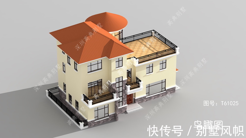 风格|三层农村别墅,整体采用欧式风格,家乡建栋充满羡慕的眼光看你。