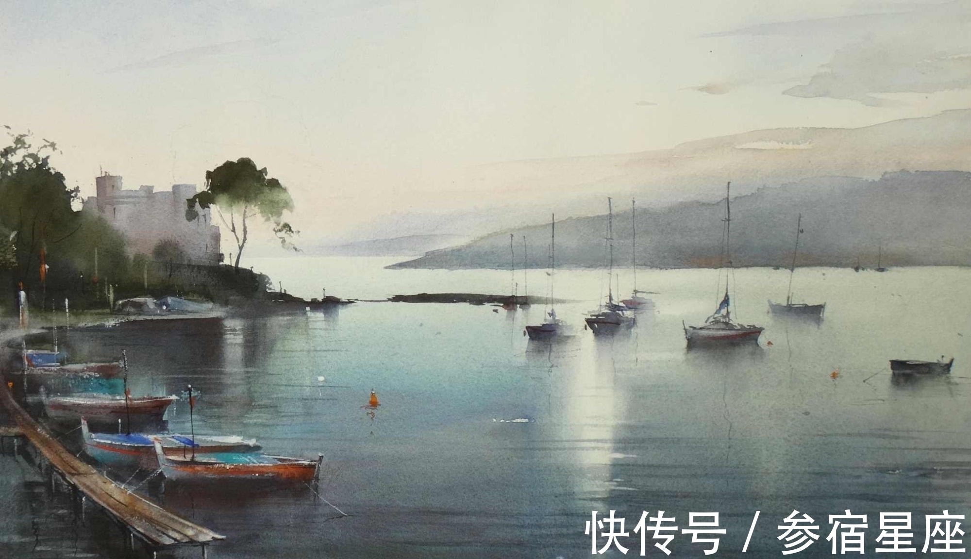 艺术学院$瑰丽唯美,神奇美妙的自然风光——水彩大师伊利亚笔下的水色交融