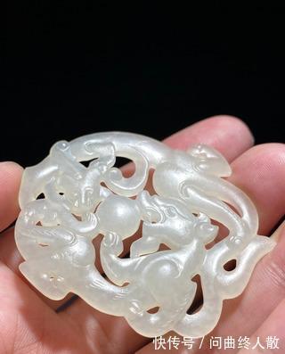 螭龙$清 和田玉籽料 白玉 螭龙 玉佩 挂件 把件