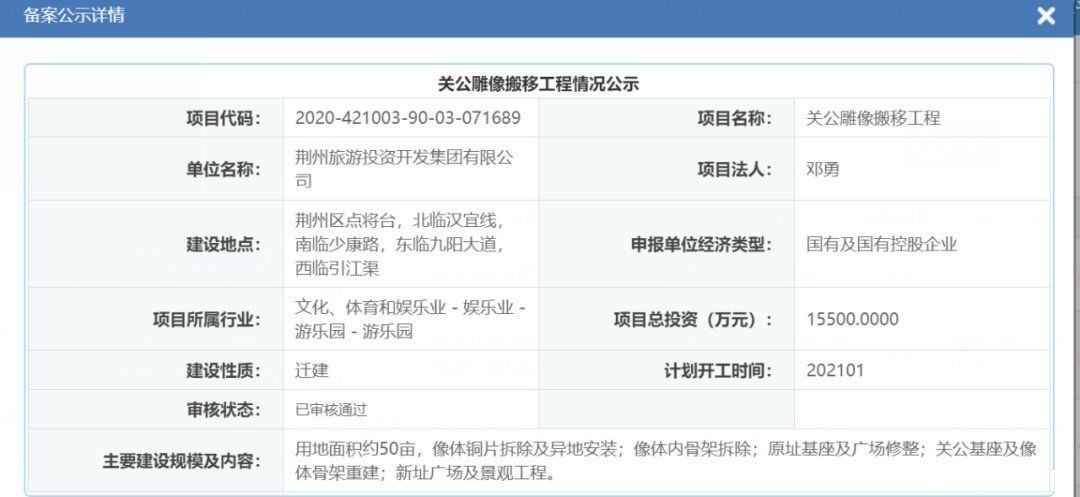 1.7亿元建起的巨型关公像要“搬家”了：搬迁费就要4000万，加上土地等要1.5亿