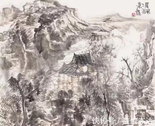 中国艺术#他笔下的山水画山势生动，风起云涌，势不可挡！