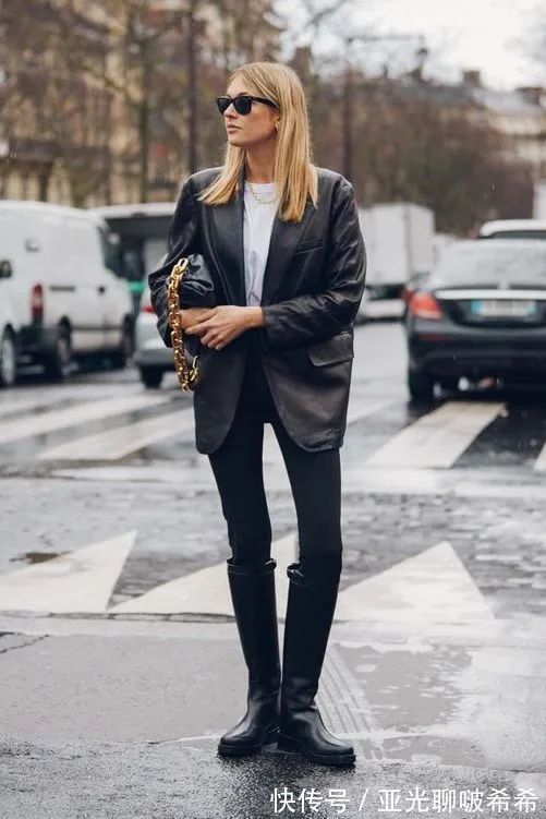 直筒裤 九分裤+短靴=入冬最潮搭配套路,显瘦显高帅翻天!