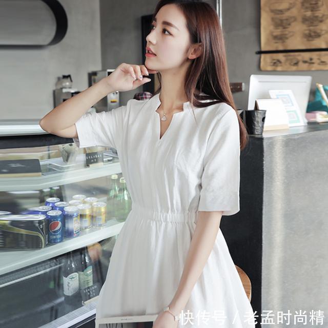 棉麻 还在穿短款衬衫就过时了,现在流行时髦衬衫裙,显瘦也显女人味