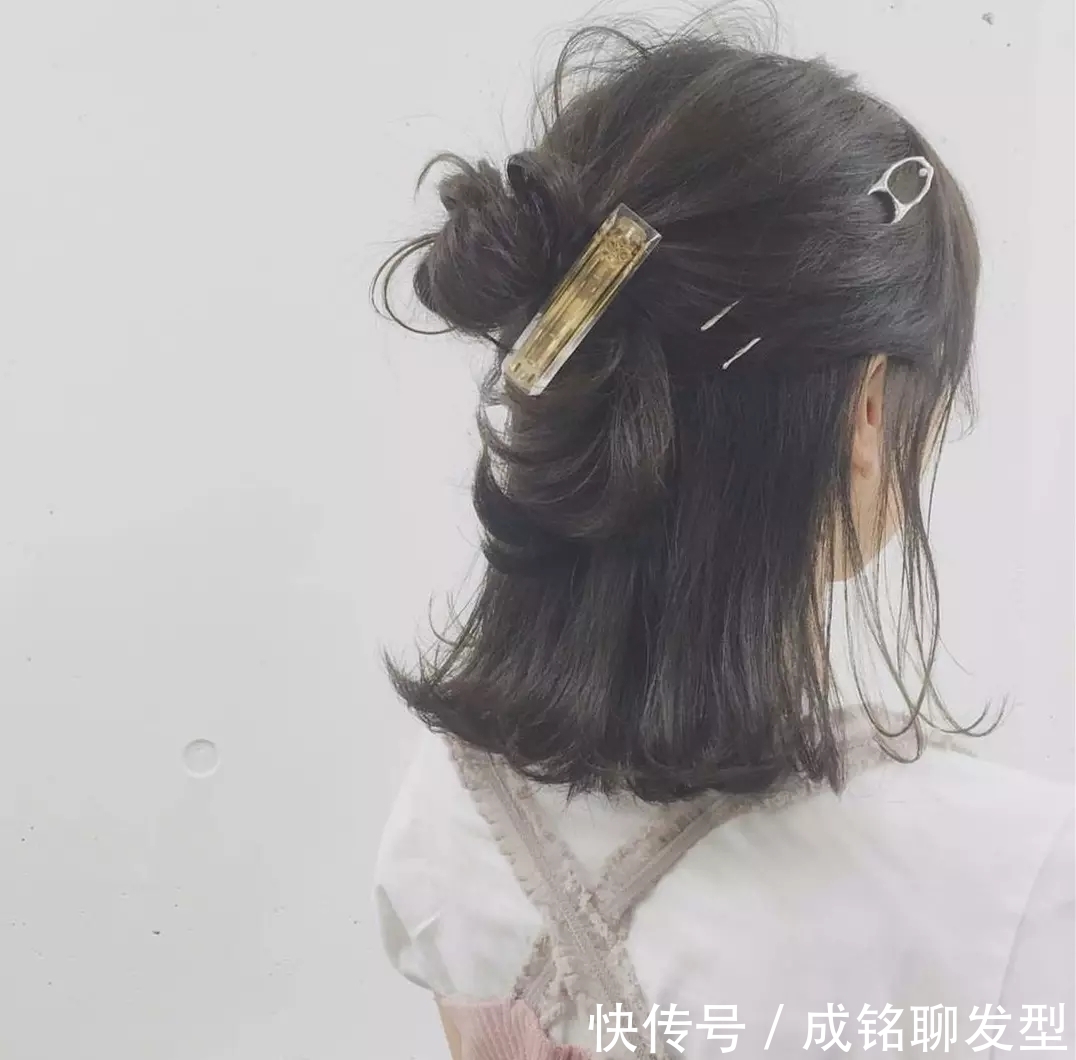 发际线|8款时尚又洋气的短发扎发,慵懒随意又凉爽,简单大气又显气质