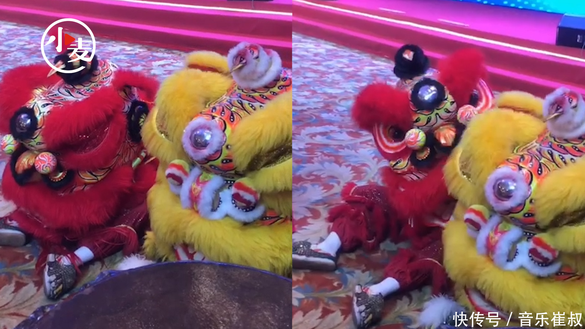 表演|演员已就位舞狮演员后台候场即兴表演打瞌睡,惟妙惟肖萌翻网友