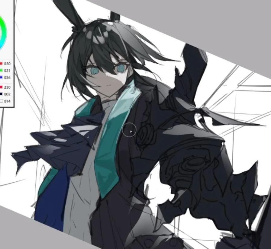  米娅|54张步骤图，带你绘制一个帅气的伪厚涂阿米娅