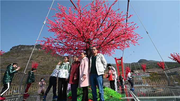 广东世外桃源连州万亩桃花盛放，打造出了水陆空洞四重桃花景观