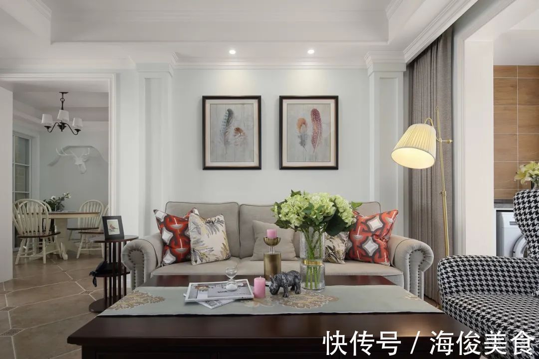 深木色|127㎡现代美式,安静优雅的空间,成熟+浪漫的布置,稳重舒适