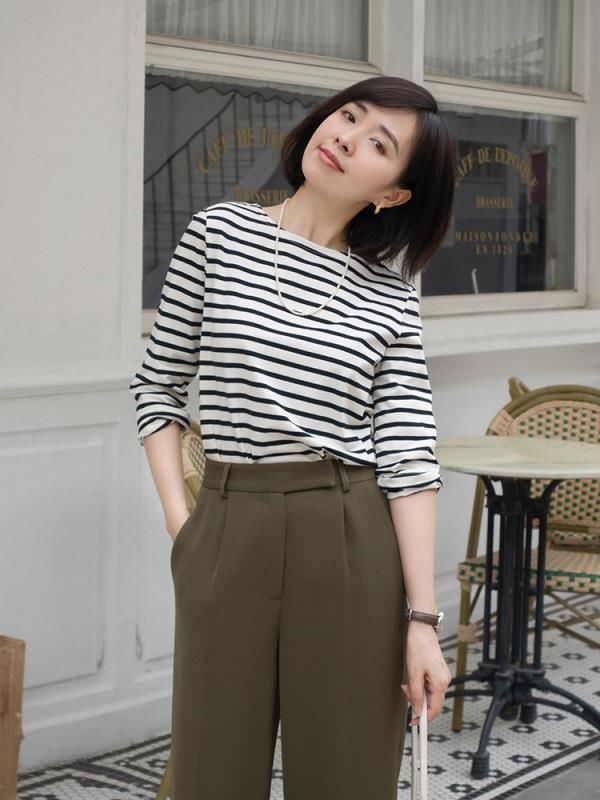 搭配|30岁到40岁怎么穿才减龄洋气？条纹衫搭配牛仔裤简约大气，超好看