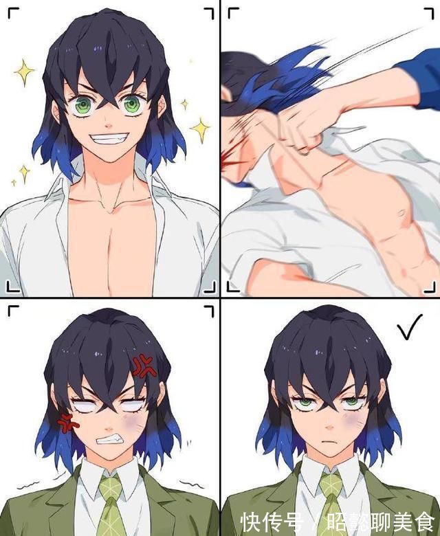 炭治郎|当鬼灭之刃角色拍起证件照,伊之助搞笑担当,最后一张画风不太对