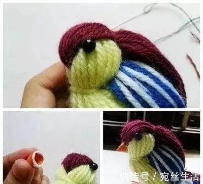 织毛衣剩下一点毛线,留着做什么DIY小鸟玩偶吧,孩子可喜欢了
