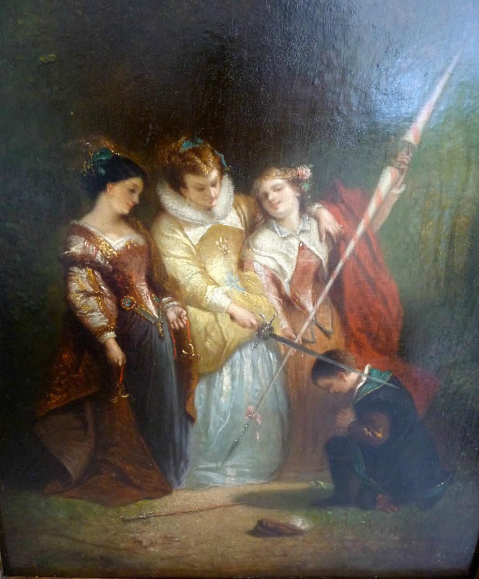 安托万!法国画家亨利·查尔斯·安托万·男爵嬉闹的生活人物油画