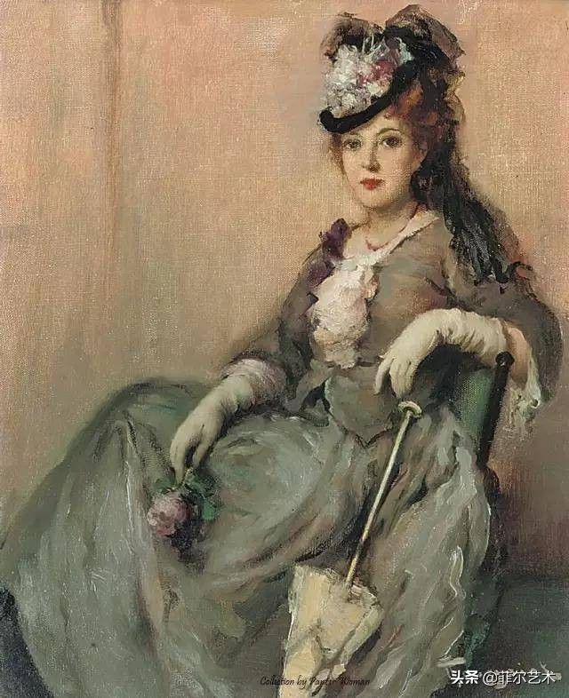 艺术家|艺术家弗尔南·图森特古典油画中的女人，精致高雅，飘逸风流