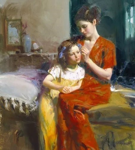 人物#皮诺德埃尼的油画人物，色彩斑斓，动静结合，光彩照人