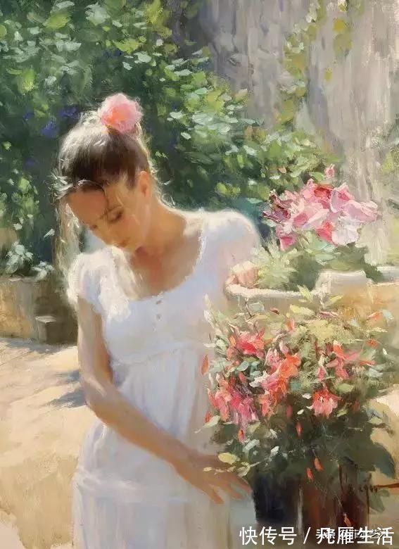 列宾#俄罗斯艺术家油画中的美女,温婉知性的魅力女神