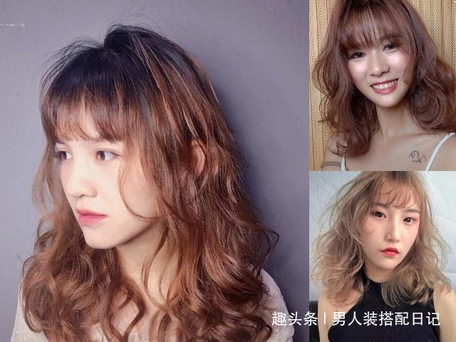 烫发型 今年流行的“全头烫”发型,适合发量少脸大的女生剪!