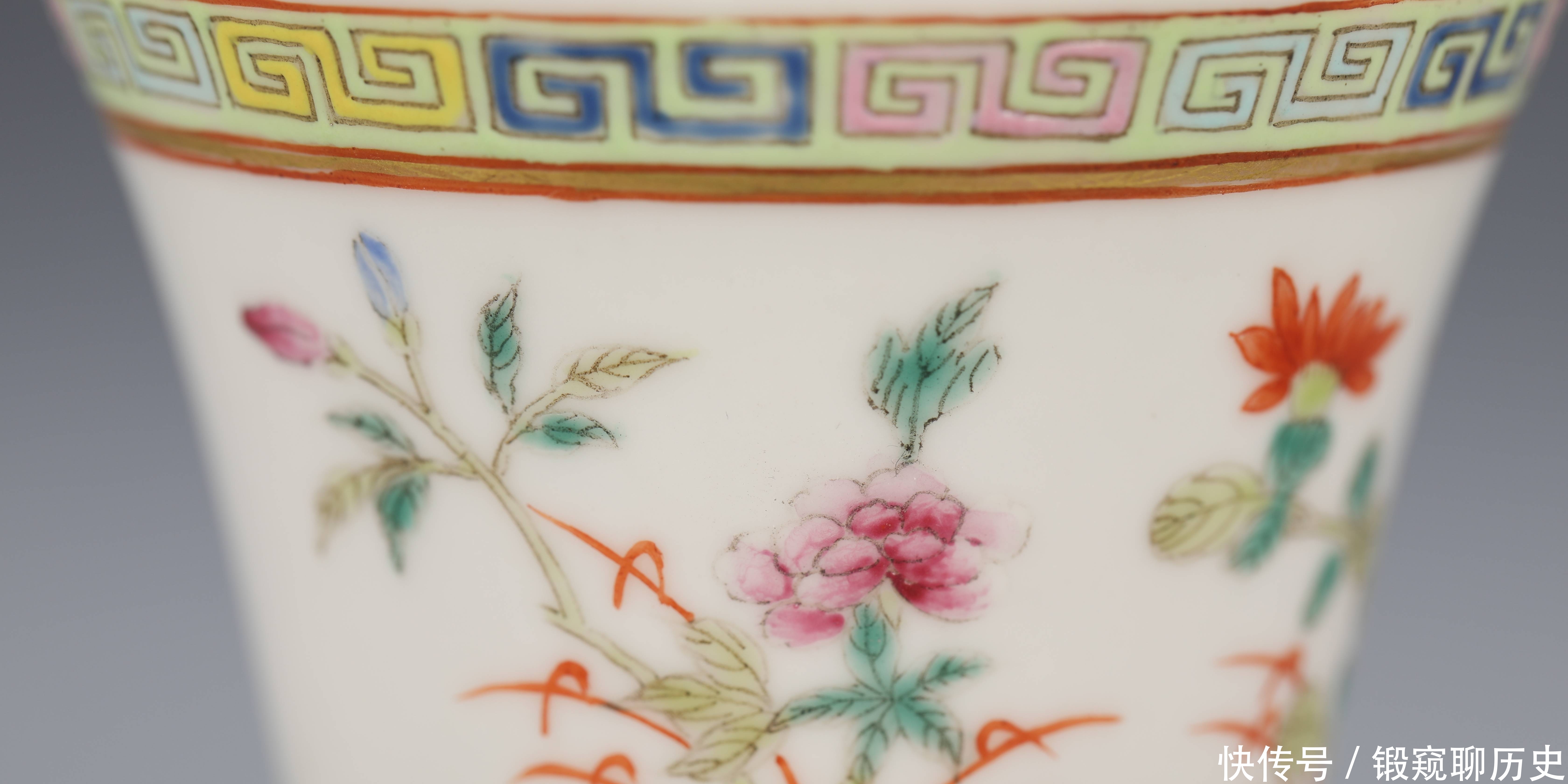 光绪|光绪 粉彩四季花卉纹杯两只