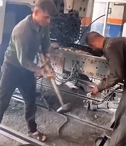 |搞笑GIF:铲屎的赶紧把我放了,否则我拆了你的后备箱