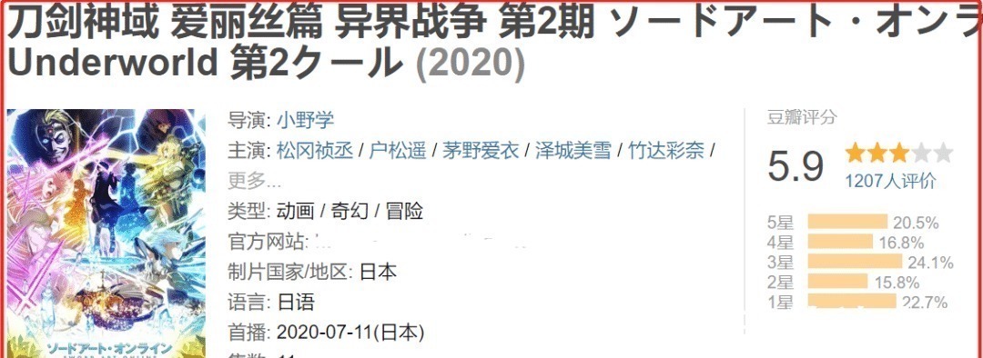 新番|还真降到4.9分，《刀剑神域》终章这回垫底了，那么谁背锅