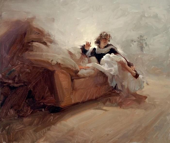 油画|迷人的光影迷人的你,这样的油画太有感染力