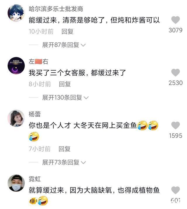 冰块|黑龙江女子网上买小金鱼，到货之后冻成冰块，网友：起锅烧油吧