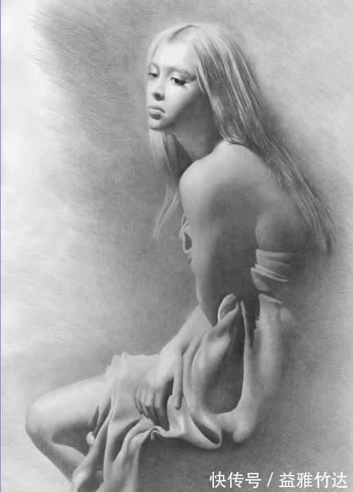 油画!他用铅笔画了一组美女,看到原画后,网友们醉了:越看越心动