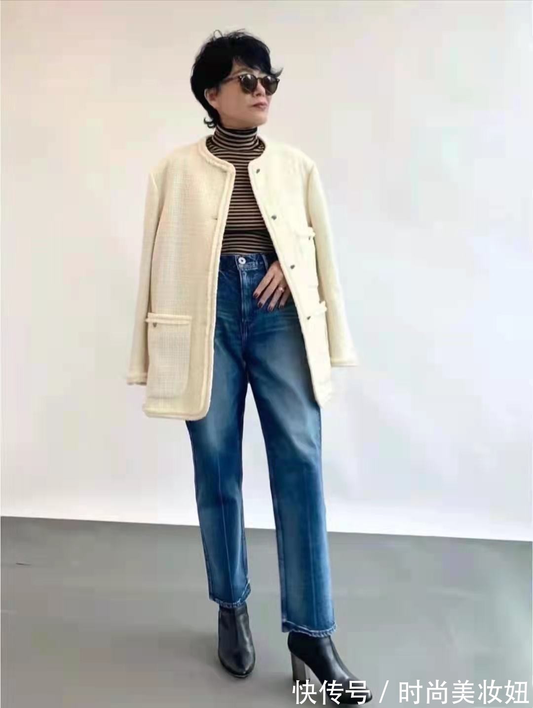 紧身裤|60岁的女人,别穿得太老套,学这位奶奶的穿搭,减龄又高级