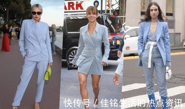高级感 “雾霾蓝”可显高级感了,照着这3点穿搭思路,显白又显质感!