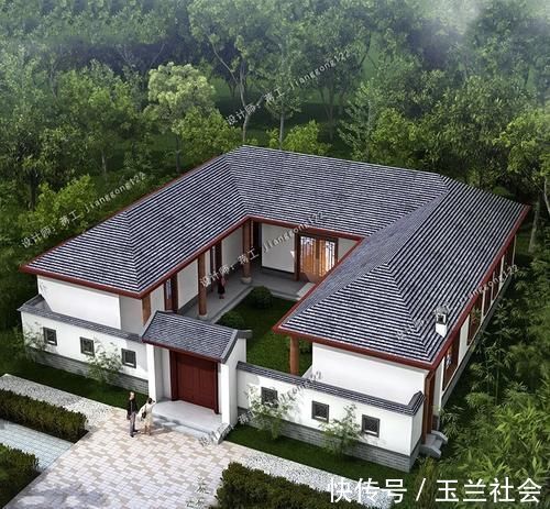 别墅|4款三合院农村别墅，第二款获得100万的点赞，实实在在建得起