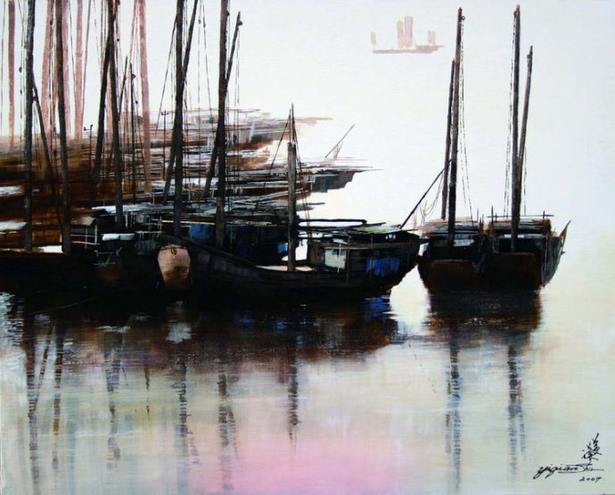 静恬#舒益谦的绘画作品,有一种诗意的美!