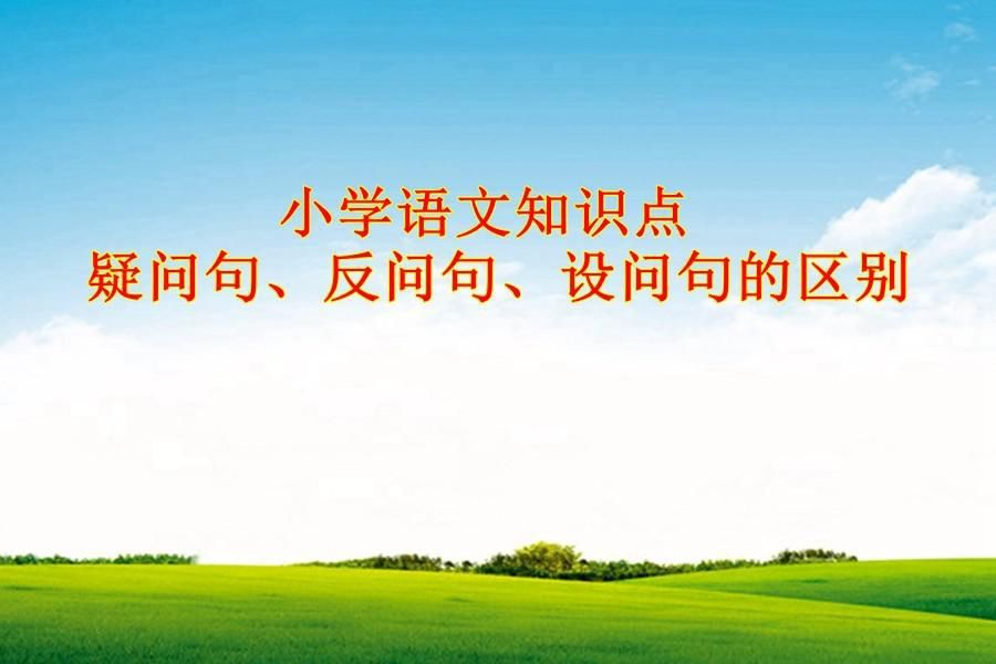 小学语文知识点：疑问句、反问句、设问句的区别